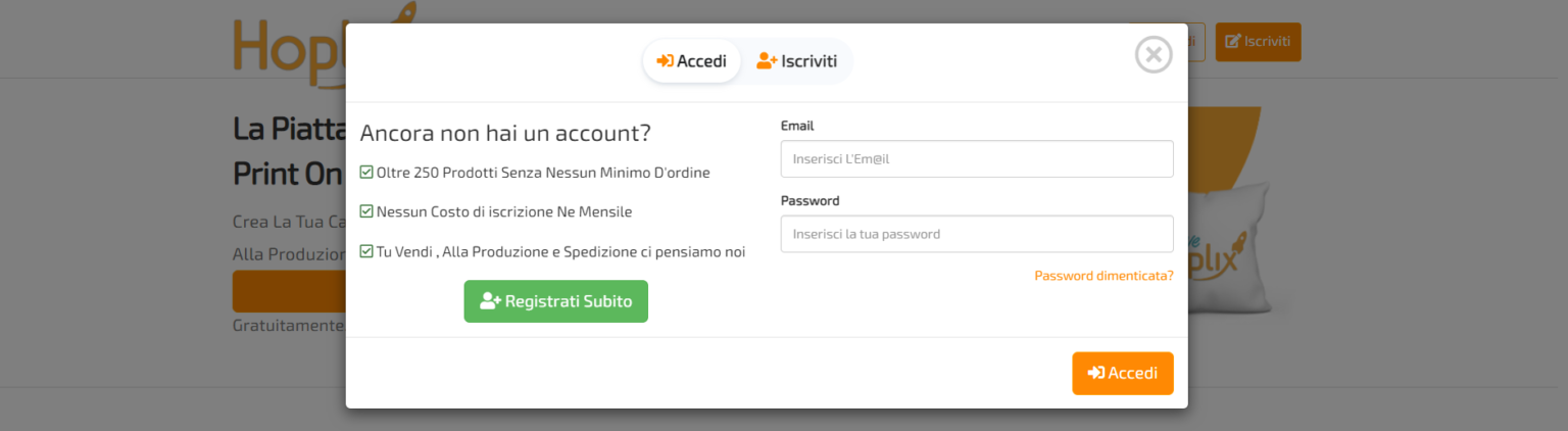 Iscrizione a Hoplix