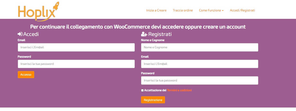 Login all’account Hoplix