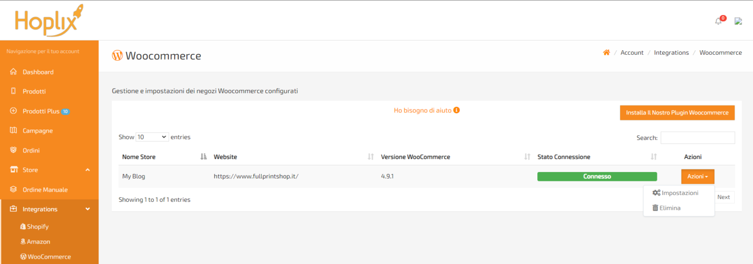 Integrazioni, WooCommerce su Hoplix